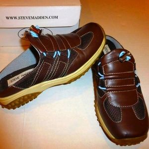 Steve Madden Athletic Brown Platform Slip-On Clogs